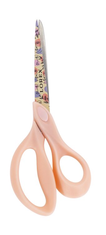 Ножницы LOREX PEACHY CONTOUR LOVE офисные 170 мм пластик принт на лезвиях — PalitraMastera