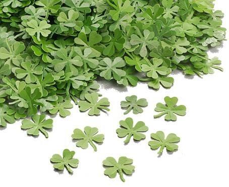 Декоративные украшения &quot;Клевер&quot;, пластик, 0,8 - 1 cм, зеленый, Фасованный в zip-пакеты по 10 шт — PalitraMastera