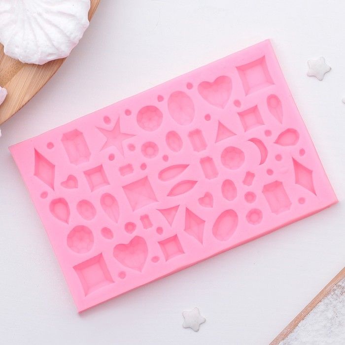 Молд силиконовый «Драгоценные камни», 117 см, цвет МИКС — PalitraMastera