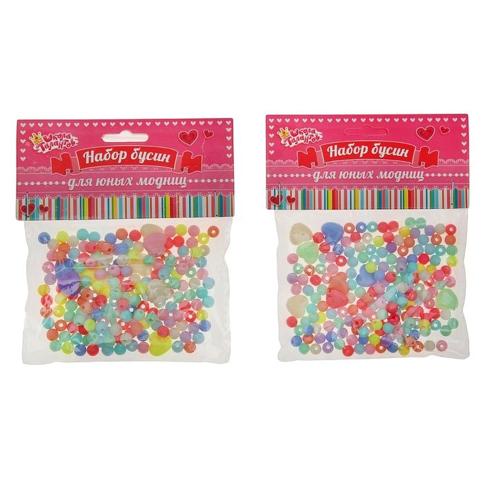 Набор бусин, 2 вида &quot;Сердца&quot; 20 гр 1211256 — PalitraMastera