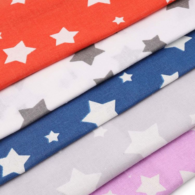 Ткань для рукоделия 'Звездочки', хлопок, размер 50*50 см, набор 5 шт — PalitraMastera