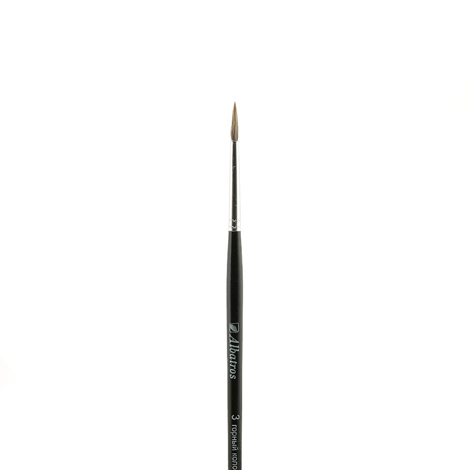 Кисть художественная из горного колонка, кр.№3 (d= 2.5 мм) фото 1 — PalitraMastera