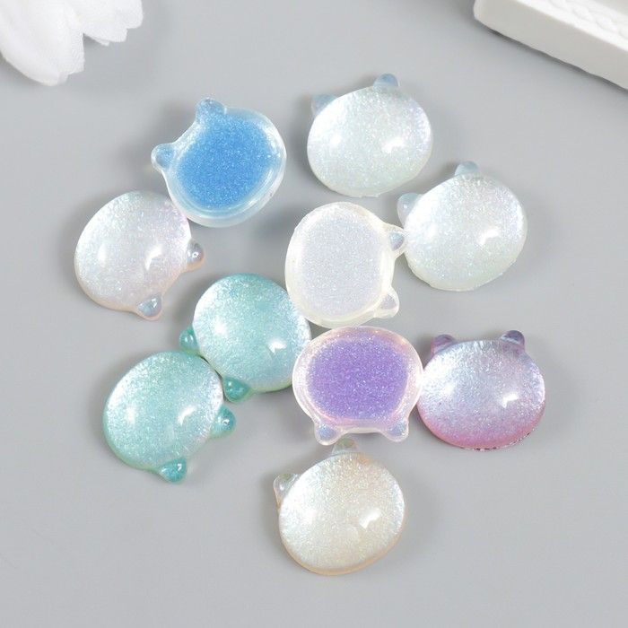 Декор для творчества пластик "Котик с перламутром" МИКС 1,6х1,4х0,7 см  9149486 фото 1 — PalitraMastera