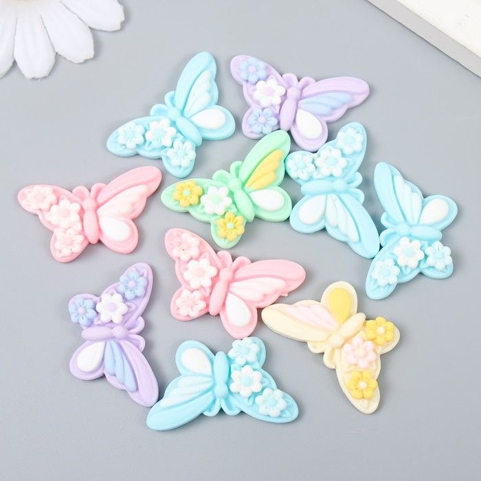 Декор для творчества пластик &quot;Бабочка в ромашках&quot;  1 шт МИКС  9236106 — PalitraMastera