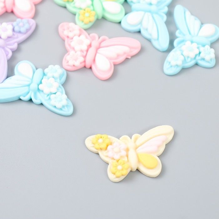 Декор для творчества пластик &quot;Бабочка в ромашках&quot;  1 шт МИКС  9236106 — PalitraMastera