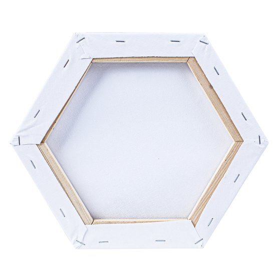 Холст на подрамнике &quot;Сонет&quot;, шестигранный, диаметр 30 см, 280 г/м2, 100% хлопок, акриловый грунт, среднее зерно — PalitraMastera