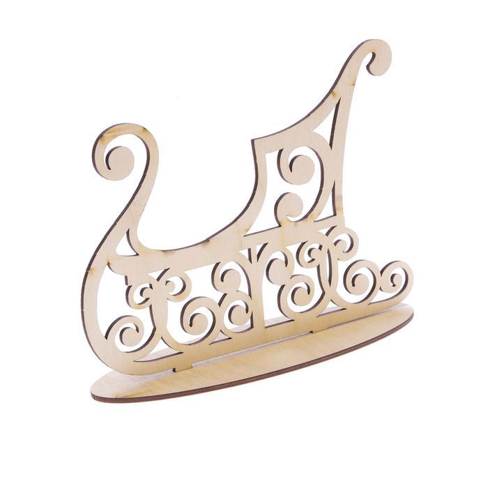 Деревянная заготовка на подставке «Резные сани», 20 х 14.5 см---- — PalitraMastera