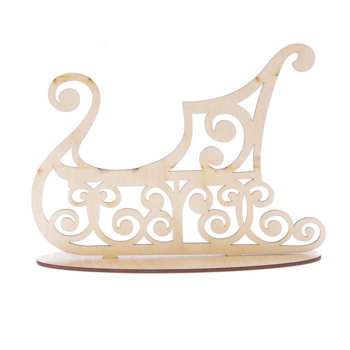 Деревянная заготовка на подставке «Резные сани», 20 х 14.5 см---- — PalitraMastera