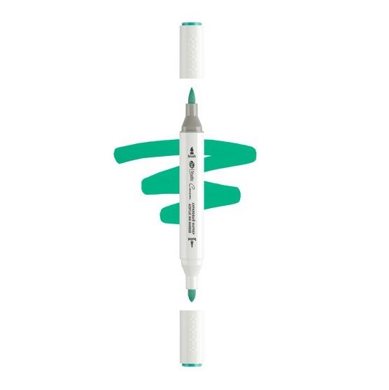 Маркер акриловый двусторонний &quot;Сонет&quot;, перо кисть/пуля, бирюзовый — PalitraMastera