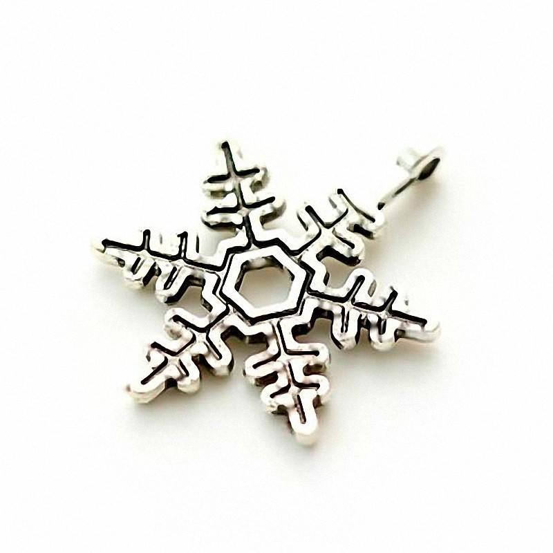 из набора металлических подвесок СНЕЖИНКА КЛАССИЧЕСКАЯ 18*21мм, 1шт фото 1 — PalitraMastera