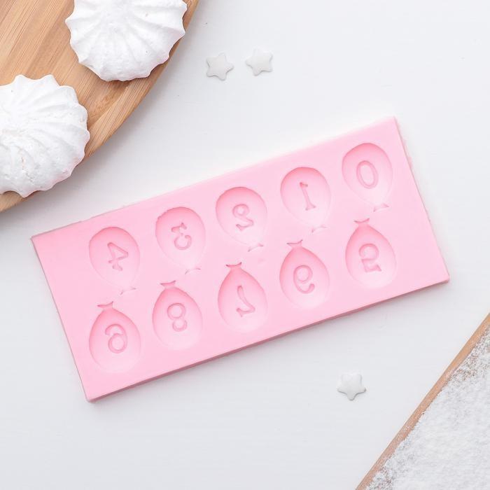 Молд силиконовый 12,5х5 см &quot;Цифра в шаре&quot;, цвет МИКС---- — PalitraMastera