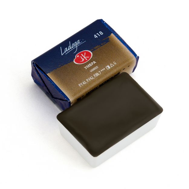 Ладога акварель кювета, 418 умбра 2,5 мл — PalitraMastera