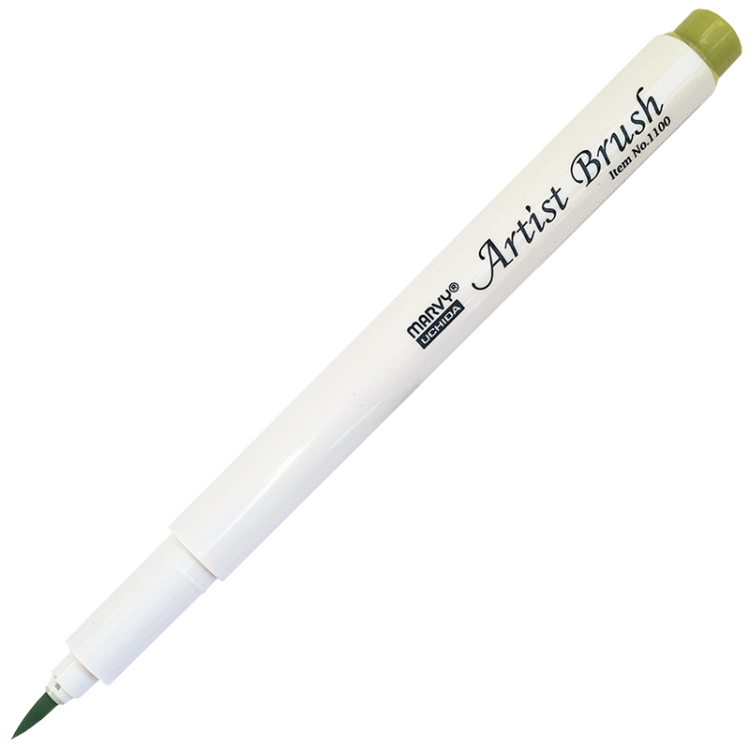 Маркер-кисть, акварельные чернила на водной основе Yellow Green MAR1100/52 /Marvy — PalitraMastera