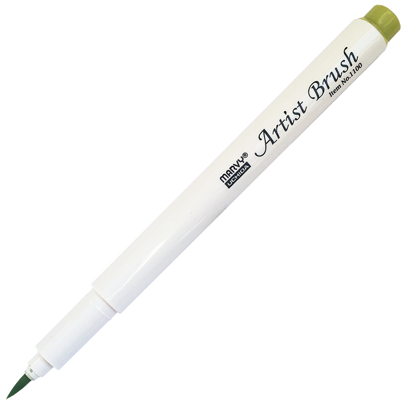 Маркер-кисть, акварельные чернила на водной основе Yellow Green MAR1100/52 /Marvy фото 1 — PalitraMastera