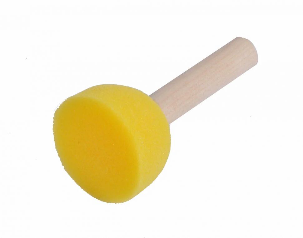 Кисть-губка круглая, поролон, 40 мм, ручка деревянная, DK12502-40 фото 1 &mdash; PalitraMastera