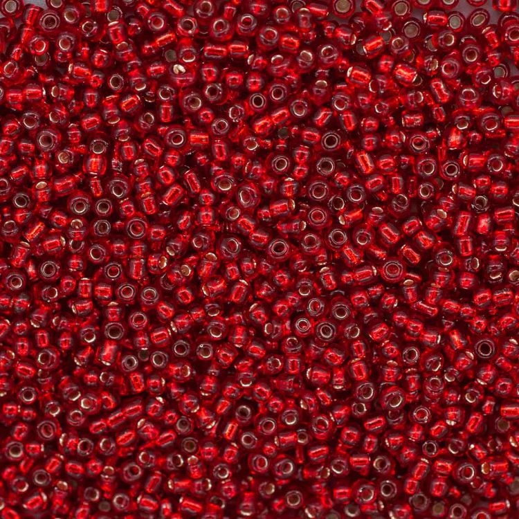 Бисер Astra&amp;Craft 11/0, 20г (25В бордовый/прозр.серебрист.центр (круг.отв.)) — PalitraMastera