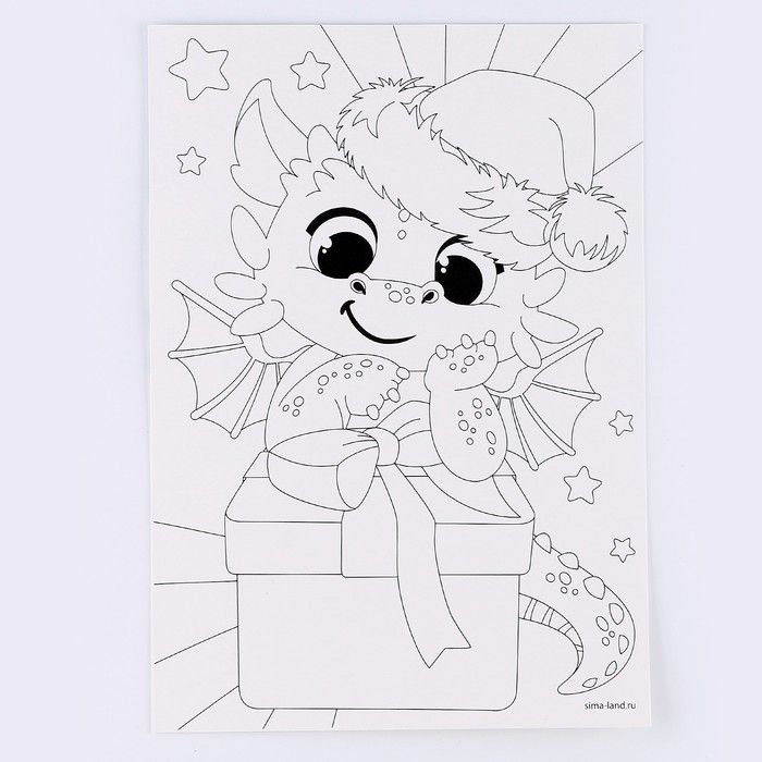 Аппликация стразами «Дракончик», 14,8 х 21 см — PalitraMastera