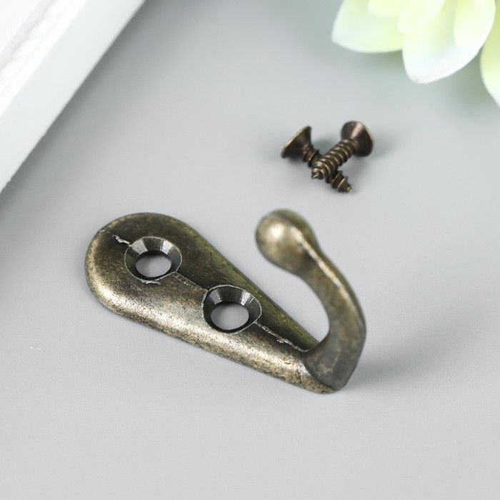 Крючок металл "Простой" бронза  3х1,8 см (цена за 1шт.) фото 1 — PalitraMastera