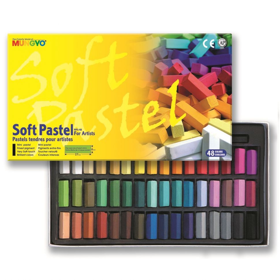 Mungyo Пастель сухая мягкая квадратная профессиональная 1/2 длины 48 цветов в картонной коробке фото 1 — PalitraMastera