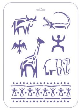 Трафарет пластиковый 22х31 см, Наскальные рисунки--- фото 1 &mdash; PalitraMastera