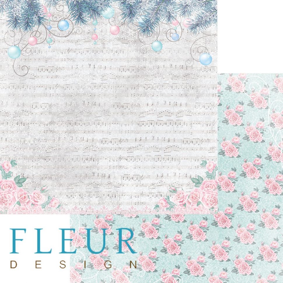 Лист бумаги для скрапбукинга "Песенка Рождества", коллекция "Новогодняя сказка", 30х30, плотность 190 гр, 10 листов в упаковке, FD1004605 фото 1 — PalitraMastera