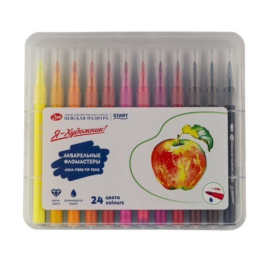 "Я - Художник!" Фломастеры акварельные,пласт.пенал 24 цвета фото 1 &mdash; PalitraMastera