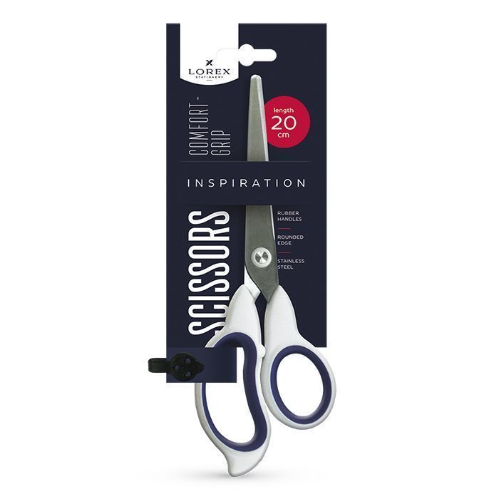 Ножницы LOREX COMFORT-GRIP INSPIRATION офисные 200 мм прорезин. эргоном. ручки — PalitraMastera
