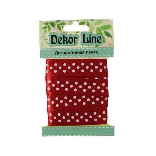 Лента атласная &quot;Горошек&quot;, 15мм*3м (красный) — PalitraMastera