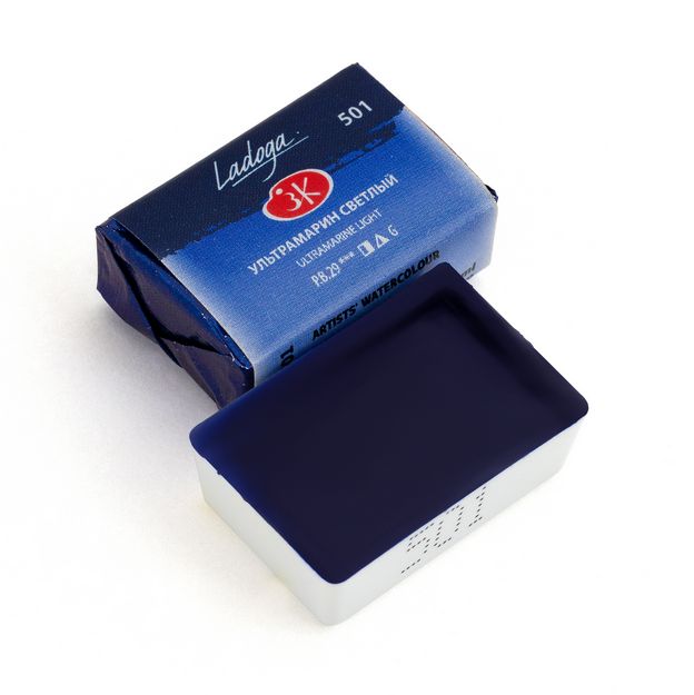 Ладога акварель кювета, 501 ультрамарин светлый 2,5 мл фото 1 — PalitraMastera