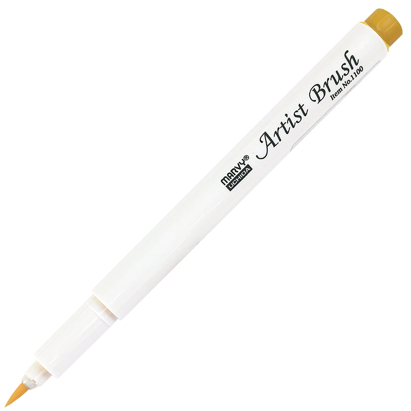 Маркер-кисть, акварельные чернила на водной основе Yellow MAR1100/5 /Marvy фото 1 &mdash; PalitraMastera