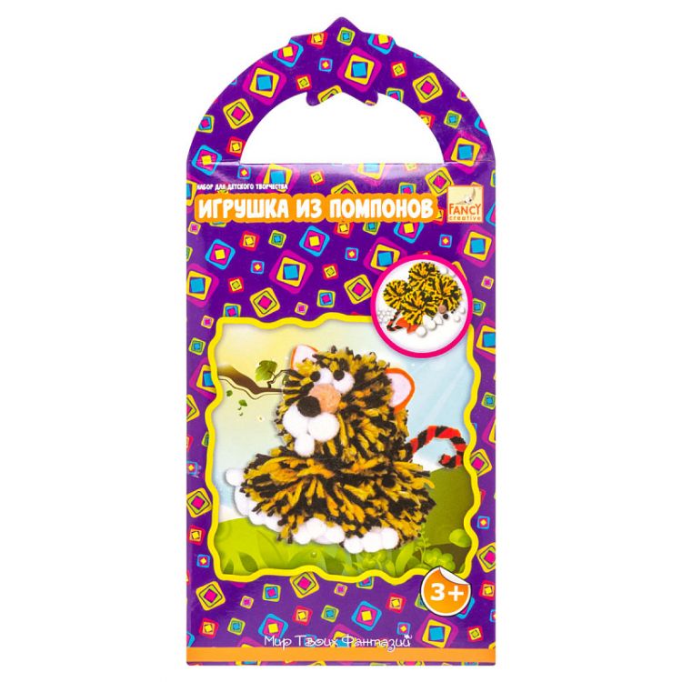 Набор д/творчества ИГРУШКА ИЗ ПОМПОНОВ, 4 диз. ассорти, карт. короб. ,FANCY CREATIVE — PalitraMastera