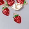Декор для творчества металл, эмаль "Спелая клубничка" красный 1,6х1 см 7356039 фото 1 — PalitraMastera