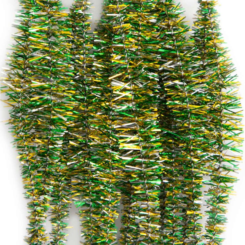 Проволока синельная блестящая 'Цветок', 12мм*300мм, 15шт/упак, Astra&Craft (B-043 зеленый/желтый) фото 1 — PalitraMastera