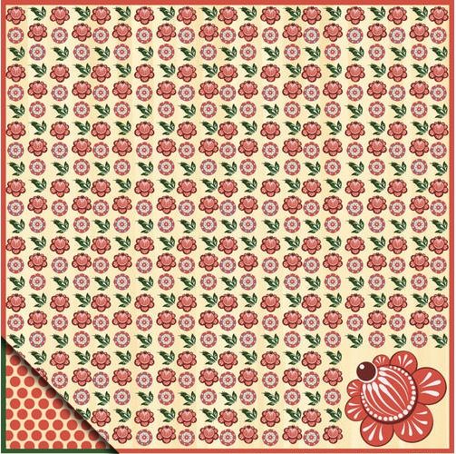 Бумага для скрапбукинга "Русское ассорти" городецкая роспись "цветы" фото 1 &mdash; PalitraMastera