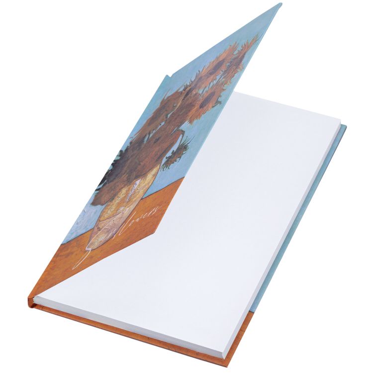 Блокнот А5, 80 л. кл. на  скрепке Подсолнухи, 134х206мм, твёрдый, выборочный лак, STAFF &mdash; PalitraMastera