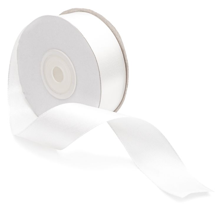Лента атласная 2,5см*22,86м (002 белый) — PalitraMastera