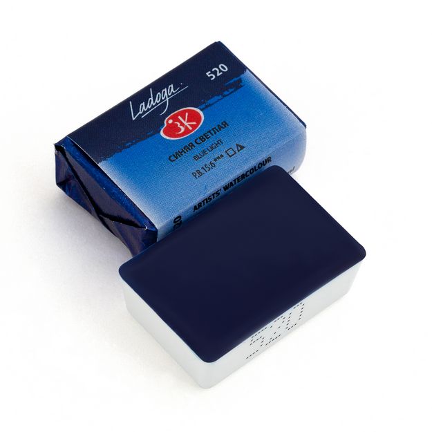 Ладога акварель кювета, 520 синяя светлая 2,5 мл — PalitraMastera