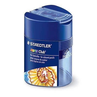 Точилка двойная "Noris Club" контейнер с крышкой, трехгранная, для Jumbo и цв. карандашей фото 1 — PalitraMastera