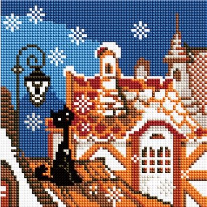 Алмазная мозаика BF 175 Черный кот 20*20 фото 1 &mdash; PalitraMastera