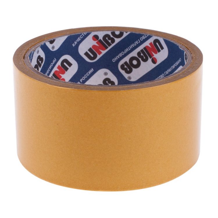 Клейкая лента двусторонняя 50мм*10м, Unibob, полипропилен (ШК) — PalitraMastera