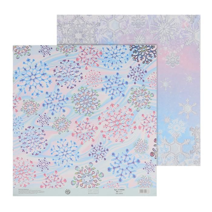 Бумага для скрапбукинга «Зимний узор», 30,5 х 32 см, 180 г/м 5149088 фото 1 — PalitraMastera