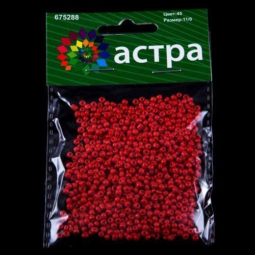 Бисер Астра 11/0, 20г (45 красный/непрозрачный) — PalitraMastera
