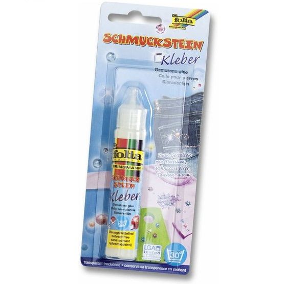 Клей для декор.камней, бусин и страз, прозрачный, для скрапбукинга 30 мл./Folia фото 1 — PalitraMastera
