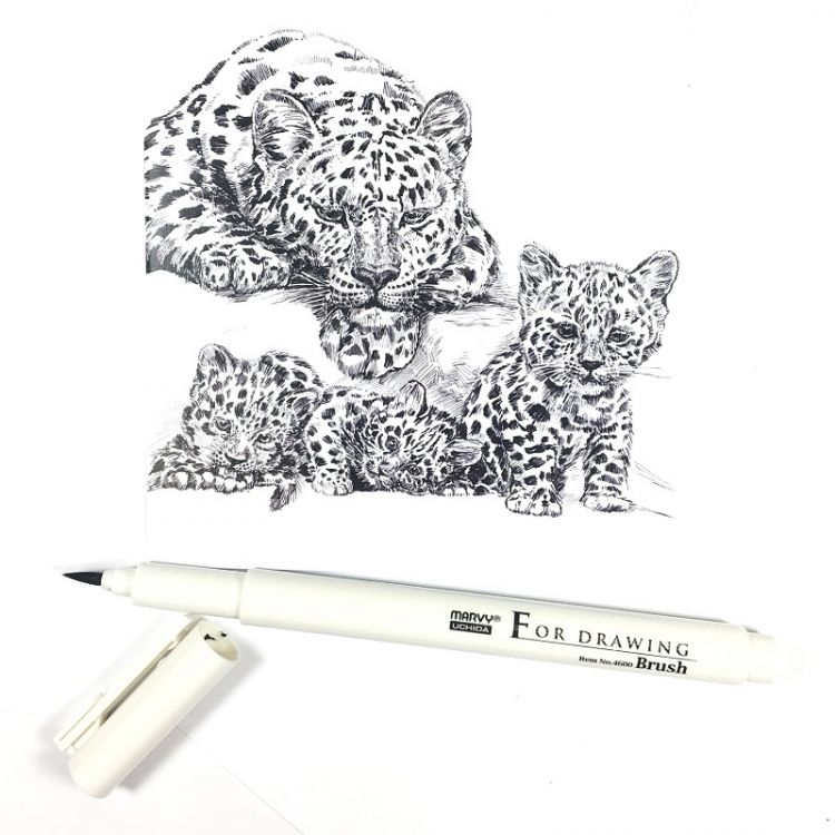 Ручка для черчения (кисть) и рисования чер. MAR4600/B /Marvy — PalitraMastera
