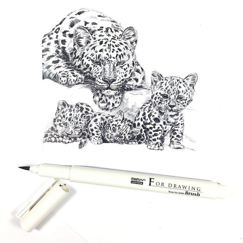 Ручка для черчения (кисть) и рисования чер. MAR4600/B /Marvy фото 1 — PalitraMastera