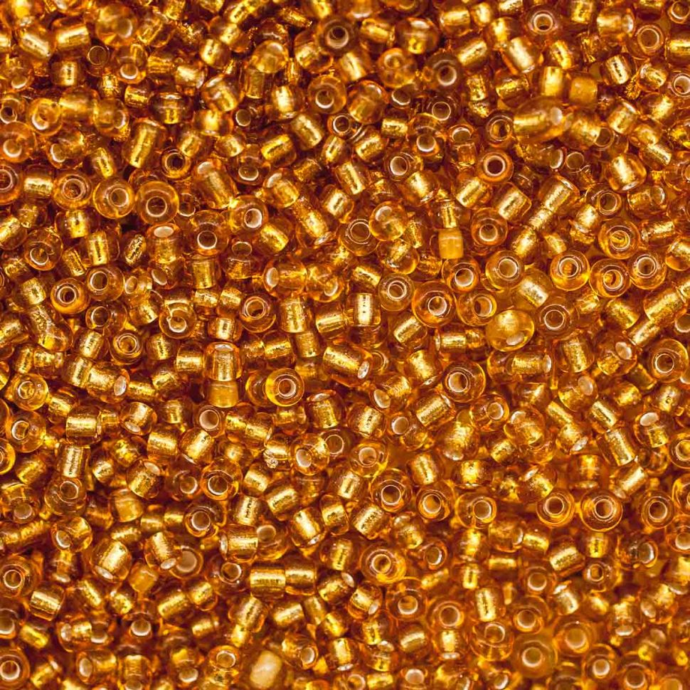 Бисер Astra&Craft 11/0, 20г (22В золотой/прозр.серебрист.центр(круг.отв.))) фото 1 — PalitraMastera