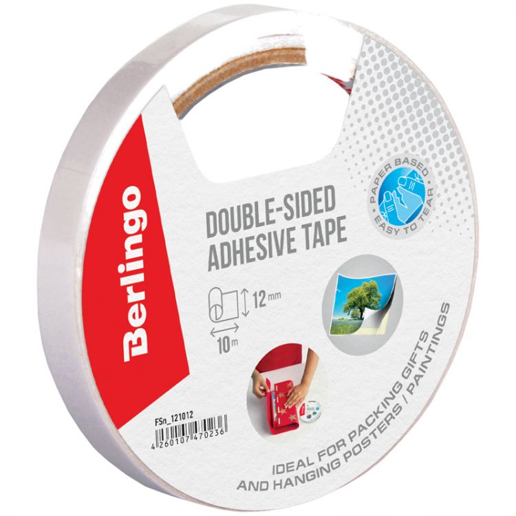 Клейкая лента двусторонняя 12мм*10м на бумажной основе — PalitraMastera