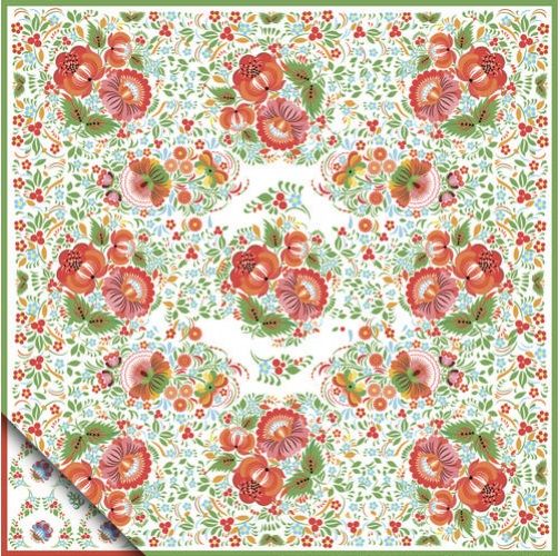 Бумага для скрапбукинга &quot;Русское ассорти&quot; петриковская роспись &quot;цветущий луг&quot; — PalitraMastera