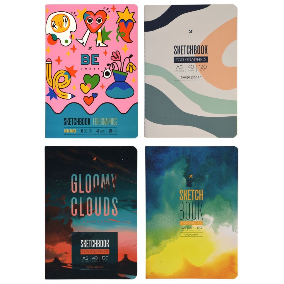 Скетчбук LOREX STITCH GRADIENT TOUCH 120 г/м2 бежевая бумага 40 л. А5- мел. карт. soft touch фото 1 &mdash; PalitraMastera