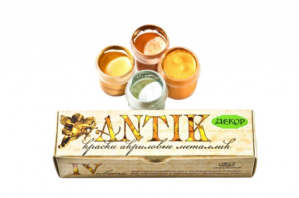 Краски акриловые, наборАнтик, 4 цвета, 60 мл фото 1 &mdash; PalitraMastera